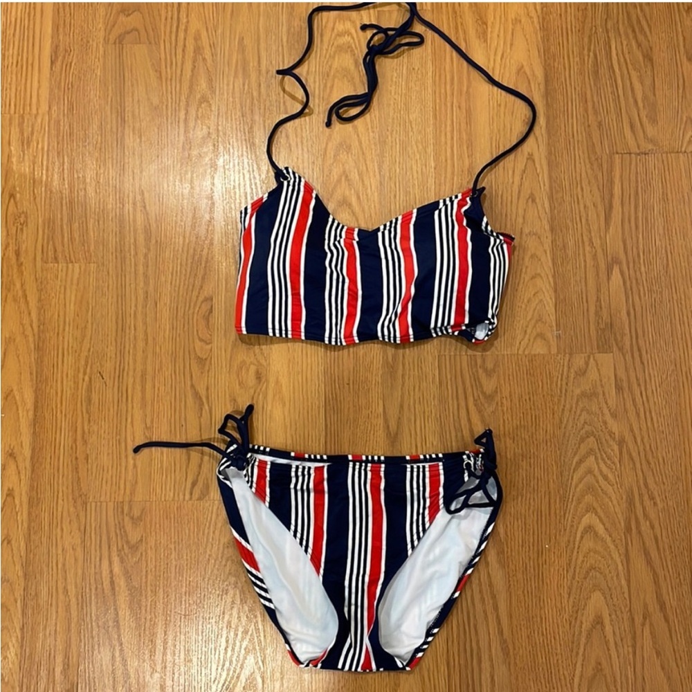 Tommy Hilfiger 2 Piece Red White and Blue Bathing Suit